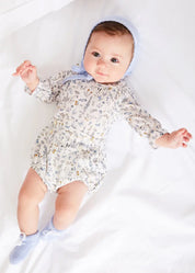 Ellis Floral Long Sleeve Blouse in Blue Made with Liberty Fabric (1-12m) BLOUSES from Pepa London