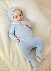 Openwork Bonnet In Blue (S-L) KNITTED ACCESSORIES  from Pepa London