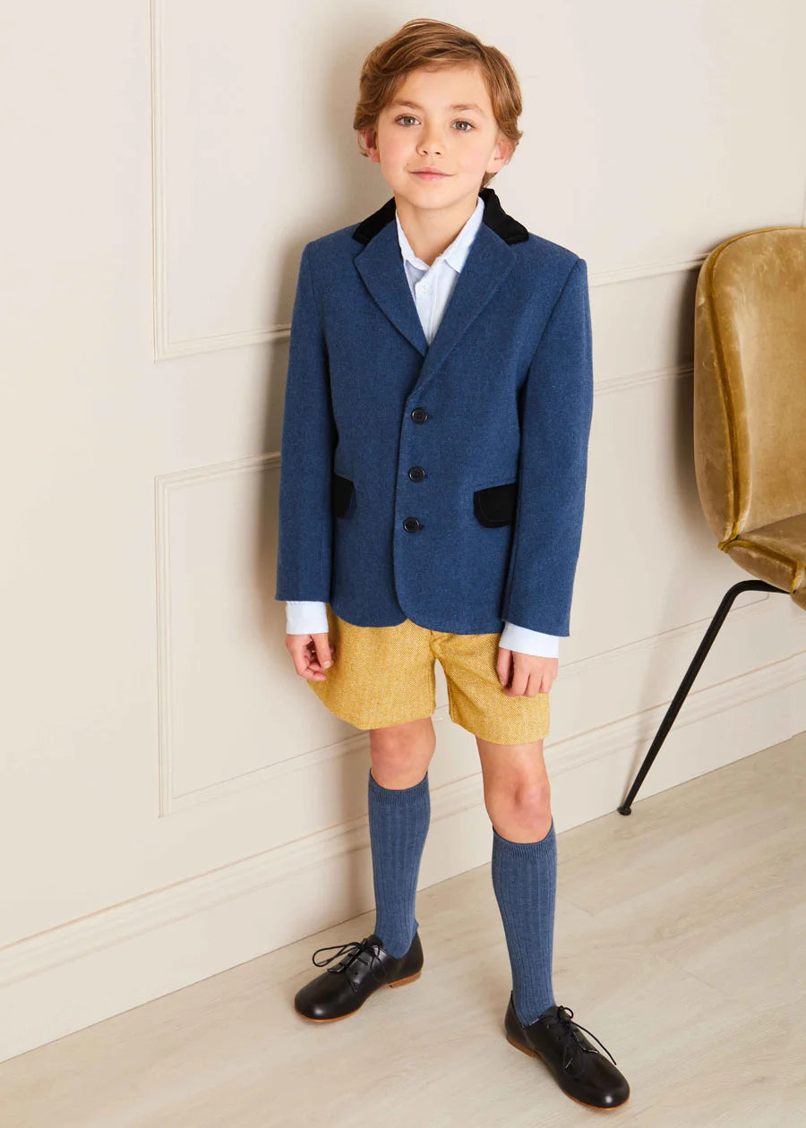 Denim Ribbed Knee-High Socks (3mths-10yrs) Socks from Pepa London