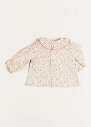 Ophelia Floral Long Sleeve Blouse in Pink (1-6mths) Blouses  from Pepa London