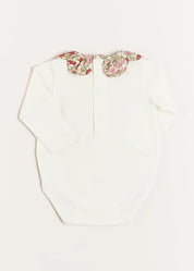 Daphne Floral Long Sleeve Bodysuit in Pink (1mth-3yrs) Tops & Bodysuits  from Pepa London