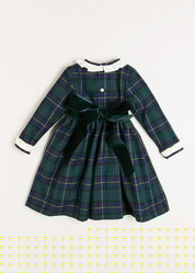 Windsor Tartan Dress in Green (12mths-10yrs) Dresses  from Pepa London