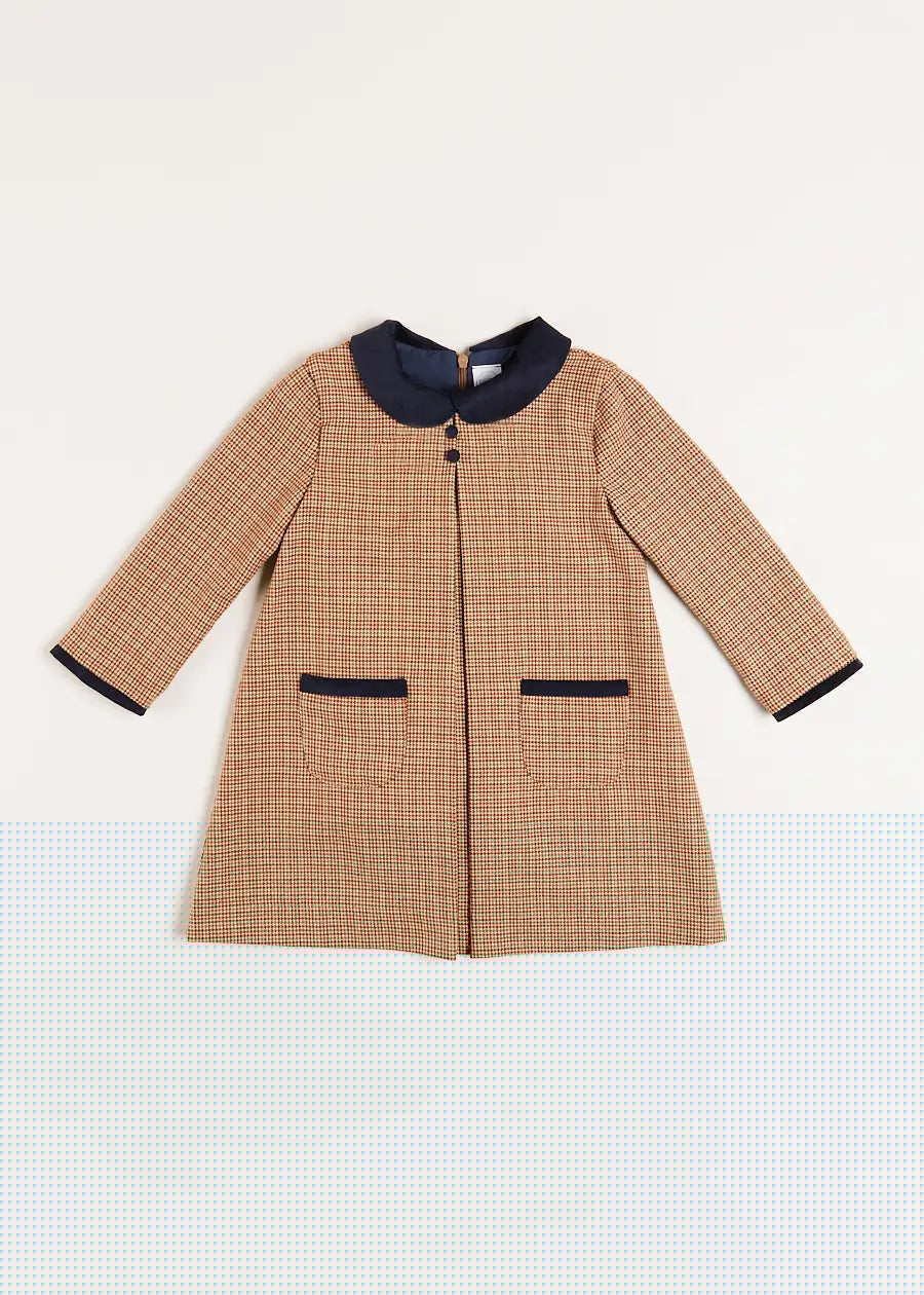 Chester Puppytooth Dress in Caramel (18mths-10yrs) Dresses  from Pepa London