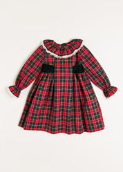 Belgravia Tartan Dress in Red (12mths-10yrs) Dresses  from Pepa London