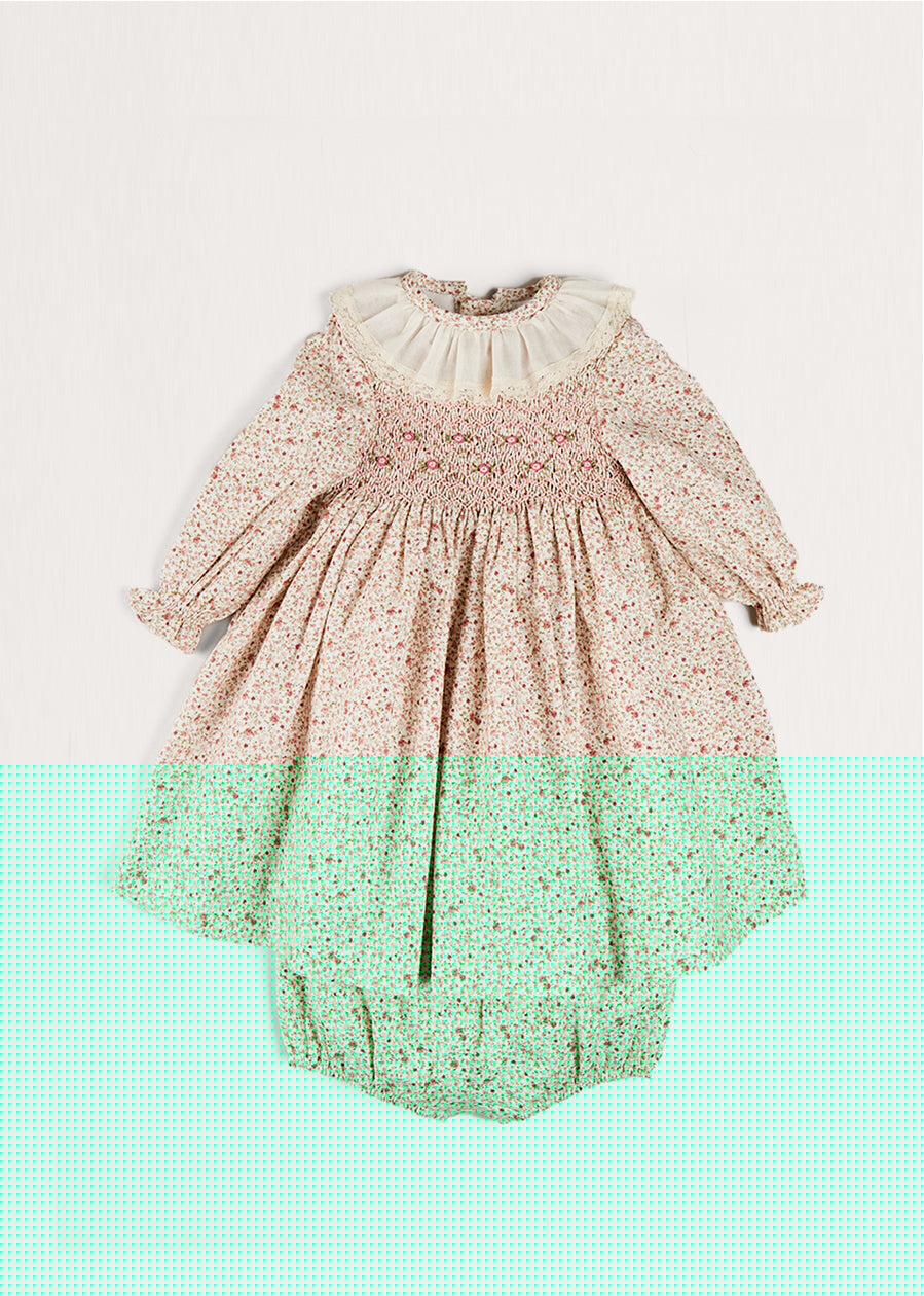 Ophelia Floral Dress with Bloomers in Pink (1mth-12mths) Dresses  from Pepa London