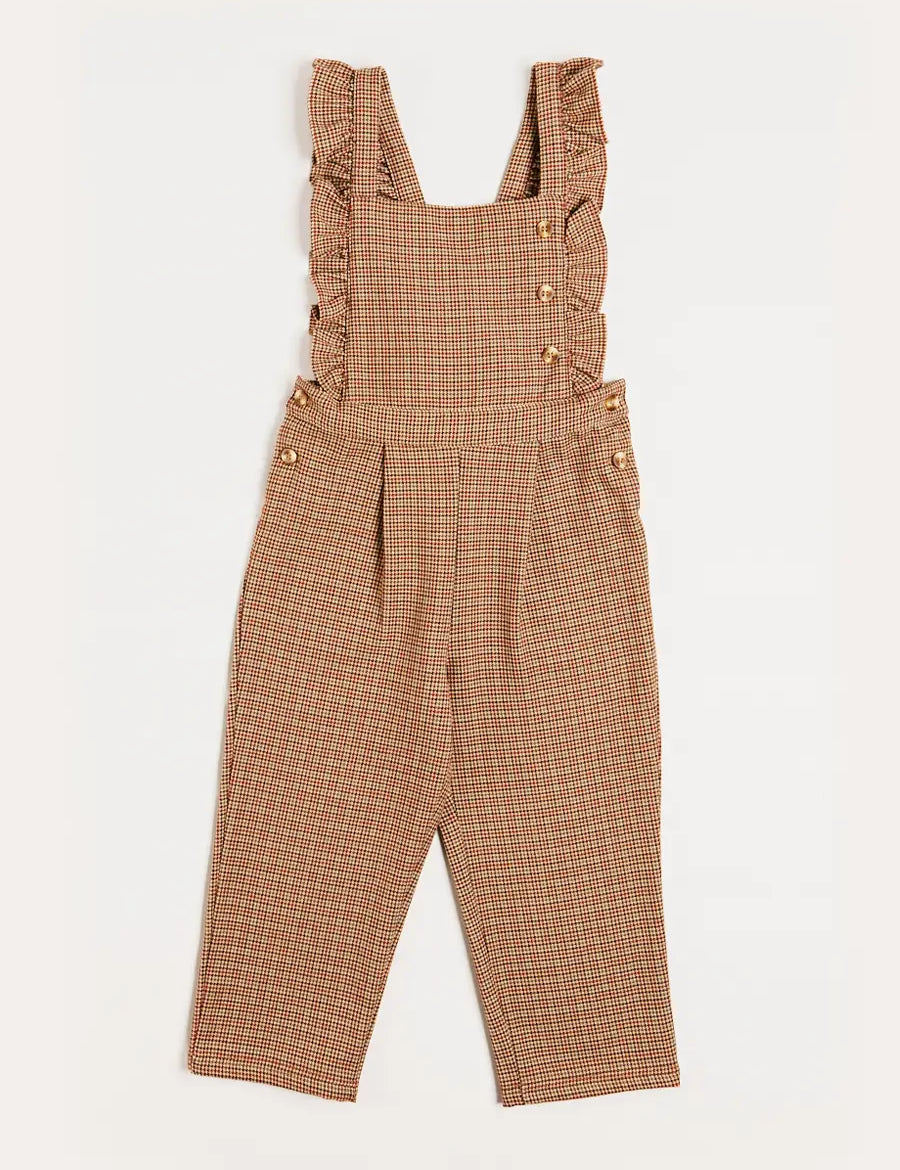 Chester Puppytooth Dungarees in Caramel (4-10yrs) Dungarees  from Pepa London