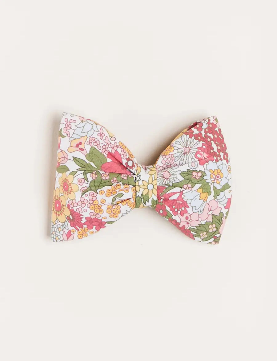 Florence Floral Medium Bow Clip in Pink Hair Accessories  from Pepa London