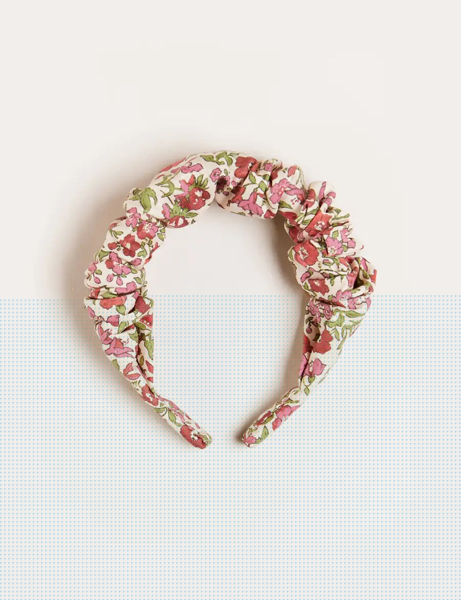 Daphne Floral Hairband in Raspberry Hair Accessories  from Pepa London