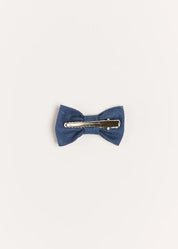 Plain Small Bow Clip in Royal Blue Hair Accessories  from Pepa London