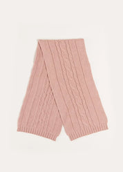 Cable Detail Knitted Scarf in Pink Accessories  from Pepa London
