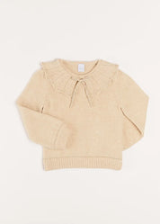 Statement Collar Metallic Detail Jumper in Gold (4-10yrs) Knitwear  from Pepa London