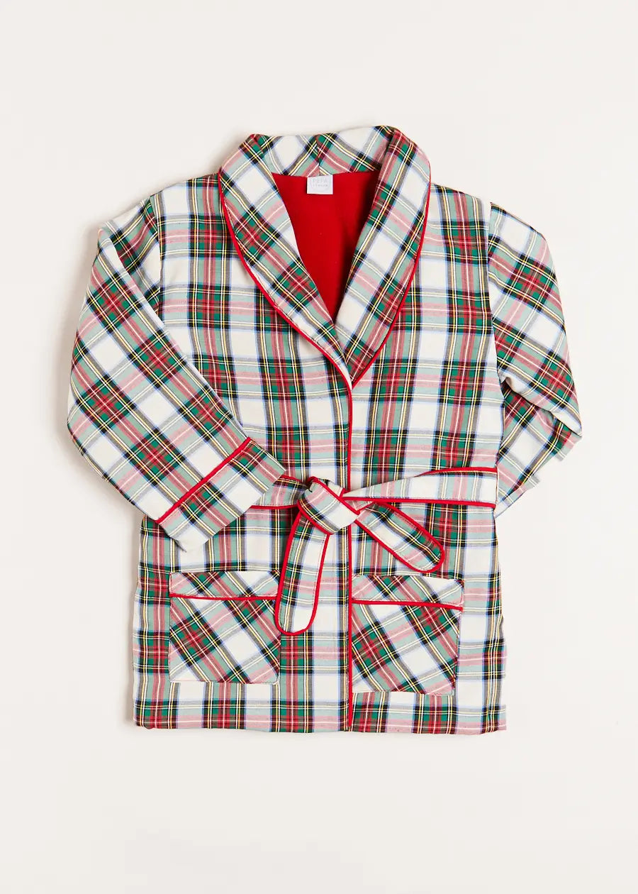 Sussex Tartan Dressing Gown in Red (2-10yrs) Nightwear  from Pepa London