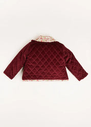 Daphne Floral Reversible Corduroy Jacket in Pink (4-10yrs) Coats  from Pepa London