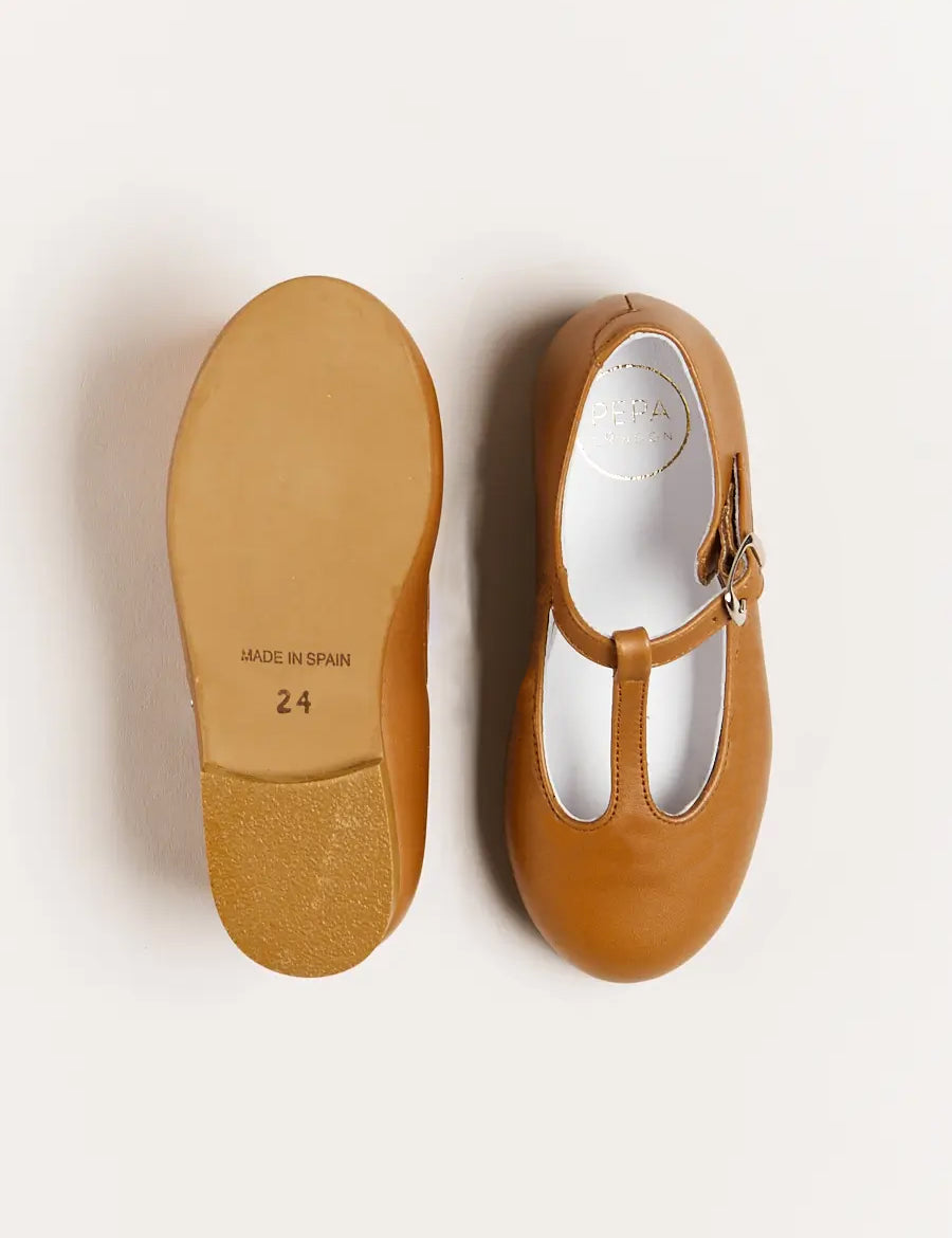Leather Charlotte Shoes in Brown (24-34EU) Shoes  from Pepa London