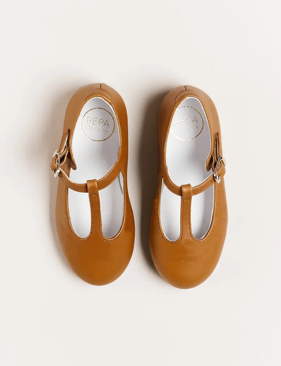 Leather Charlotte Shoes in Brown (24-34EU) Shoes  from Pepa London