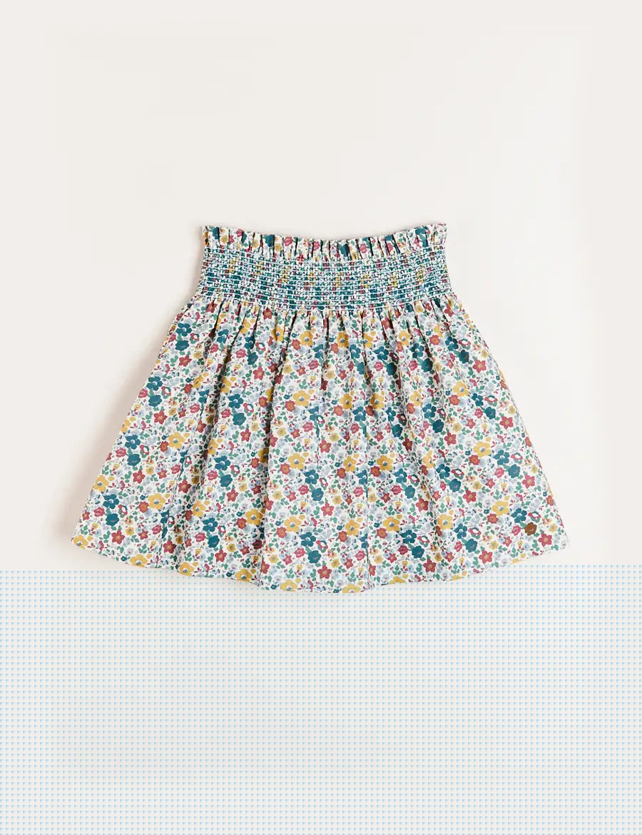 Emilia Floral Skirt in Burgundy (4-10yrs) Skirts  from Pepa London