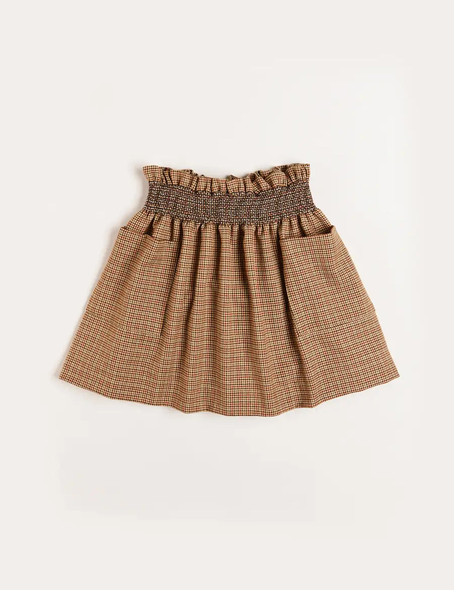 Chester Puppytooth Skirt in Caramel (4-10yrs) Skirts  from Pepa London
