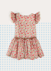 Margot Floral Sleeveless Hand-Smocked Dress in Red Made with Liberty Fabric (4-12yrs) DRESSES from Pepa London