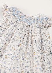 Ellis Sleeveless Dress with Bloomer and Bows in Blue Made with Liberty Fabric (1-12m) DRESSES from Pepa London