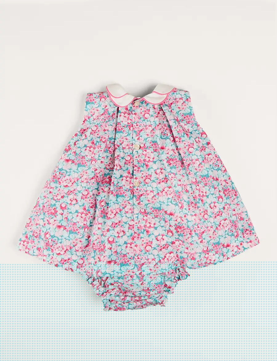 Eloise Floral Sleeveless Dress With Bloomers in Pink (3mths-3yrs) DRESSES from Pepa London
