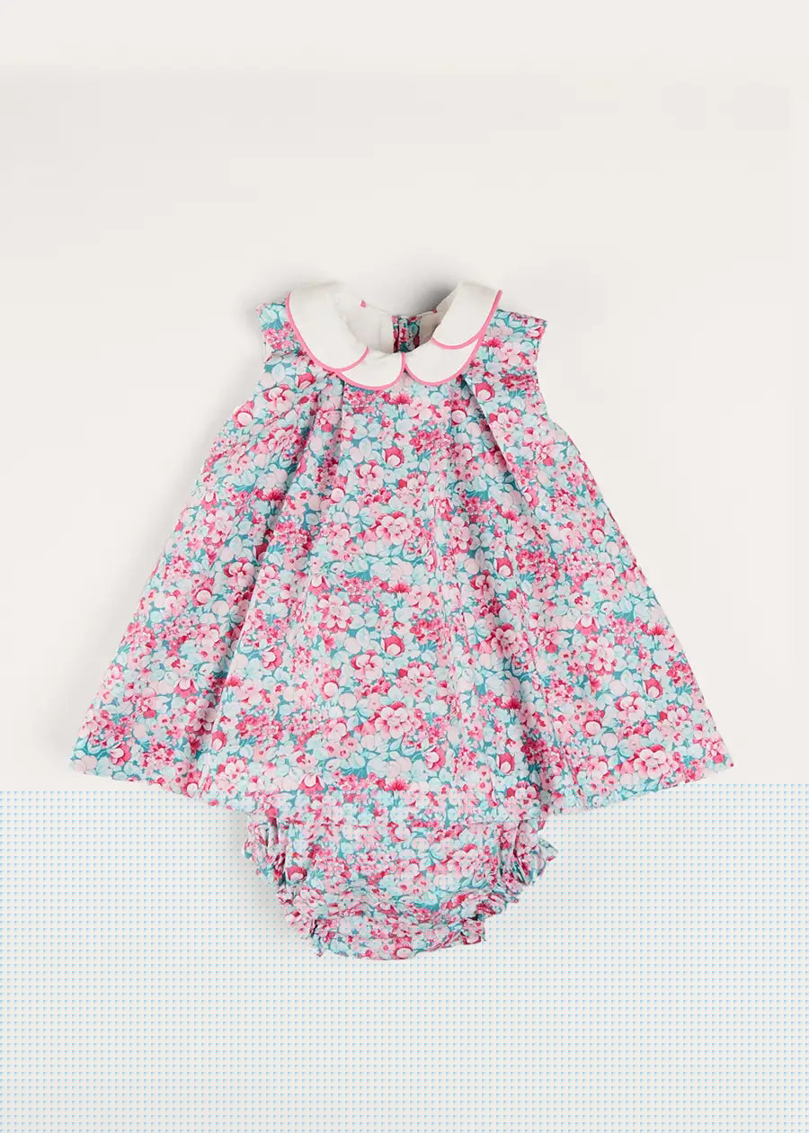 Eloise Floral Sleeveless Dress With Bloomers in Pink (3mths-3yrs) DRESSES from Pepa London