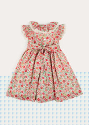 Margot Hand-Smocked Dress in Red Made with Liberty Fabric (12m-6yrs) DRESSES from Pepa London