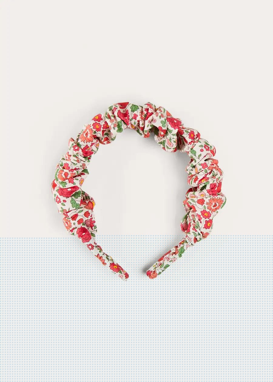 Margot Liberty Floral Scrunchie Hairband in Red HAIR ACCESSORIES from Pepa London