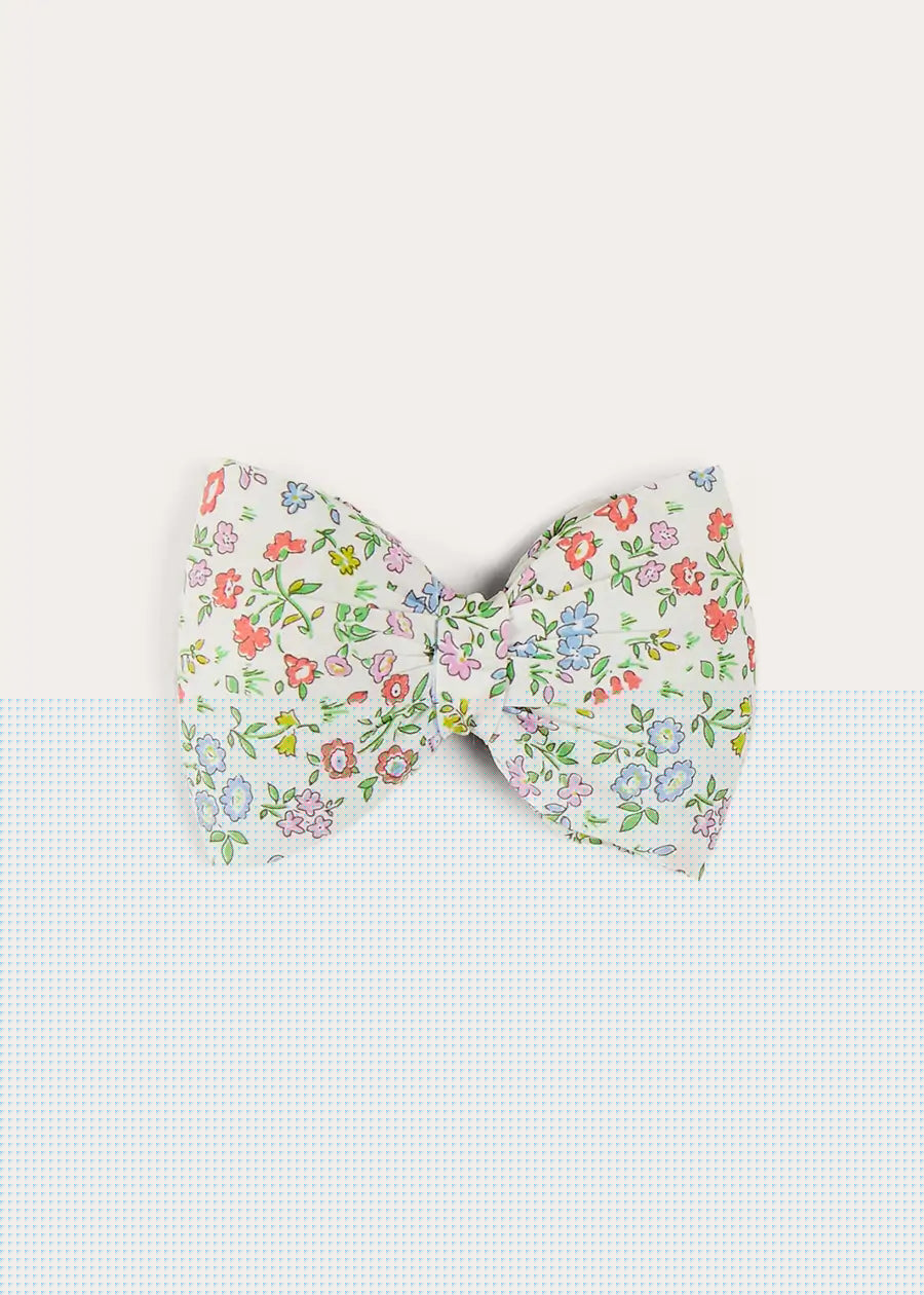 Cordelia Floral Medium Bow Clip in Pink Made with Liberty Fabric HAIR ACCESSORIES from Pepa London