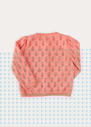 Floral Openwork Cotton Cardigan in Pink (2-10yrs) KNITWEAR from Pepa London