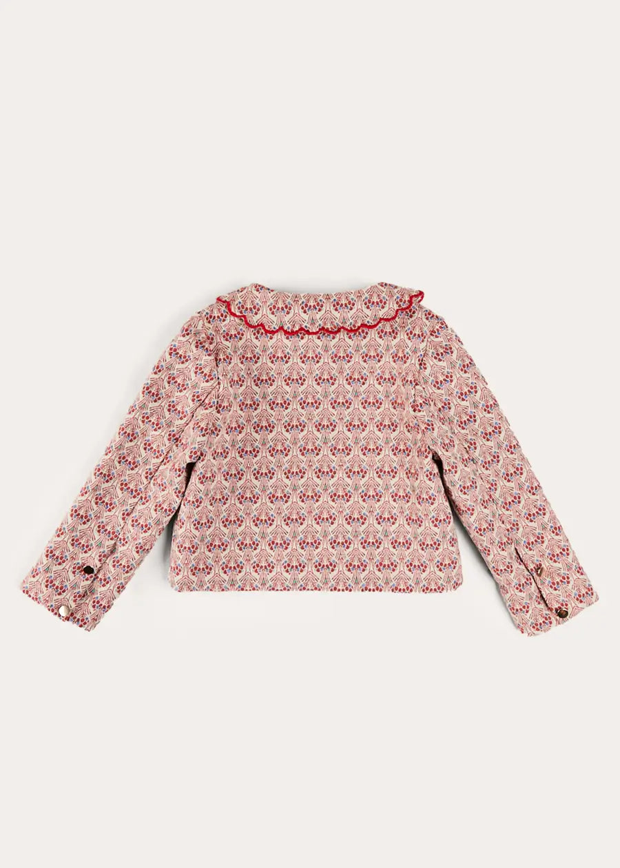Iris Jacquard Statement Collar Jacket in Red (4-12yrs) COATS from Pepa London