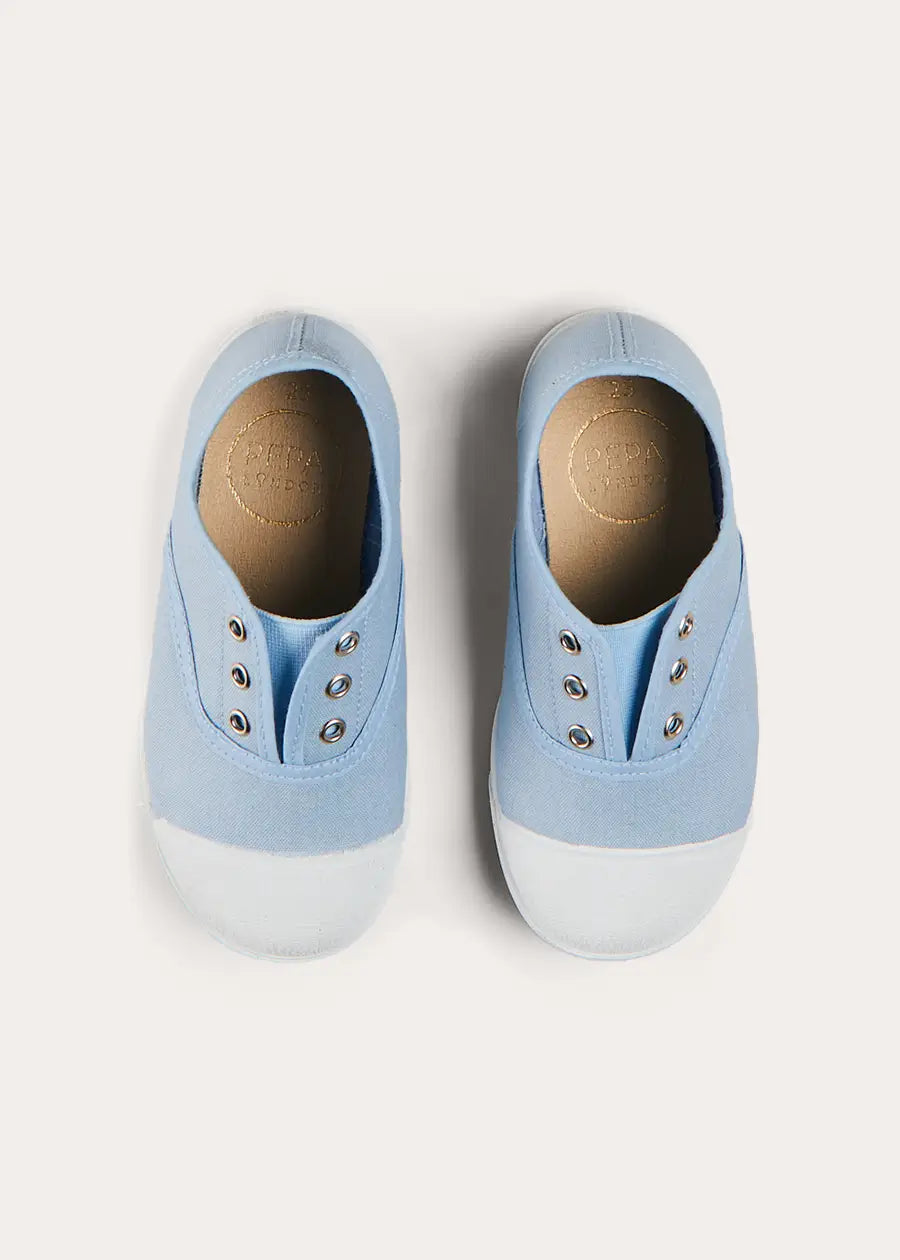Canvas Plimsolls in Blue (20-35EU) SHOES from Pepa London