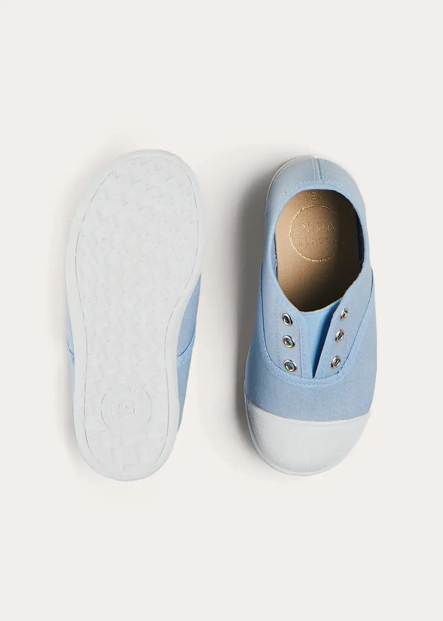 Canvas Plimsolls in Blue (20-35EU) SHOES from Pepa London