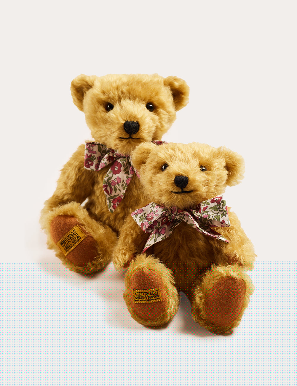 Limited-Edition Merrythought & Pepa Teddy Bear with Daphne Floral Bow Toys from Pepa London