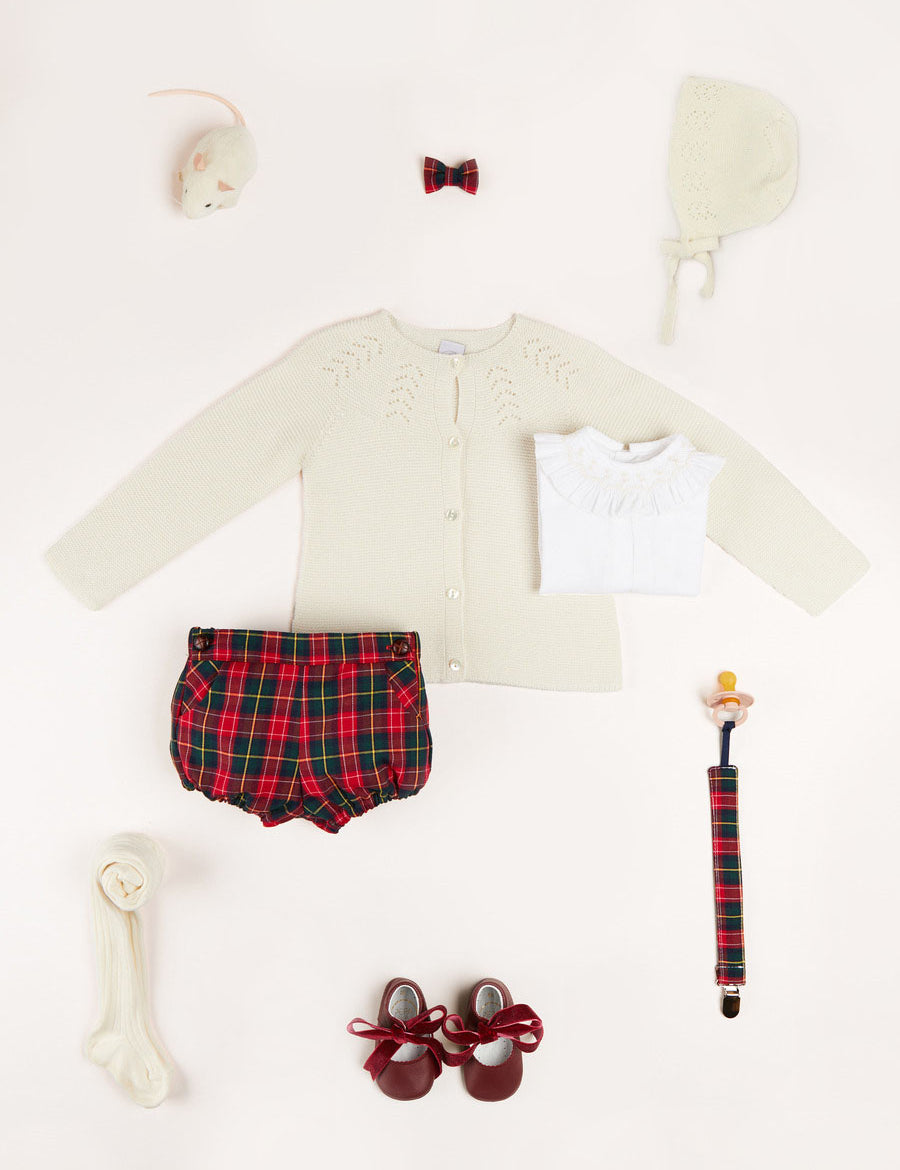 Belgravia Tartan Baby Girl Gift Set in Red Look from Pepa London