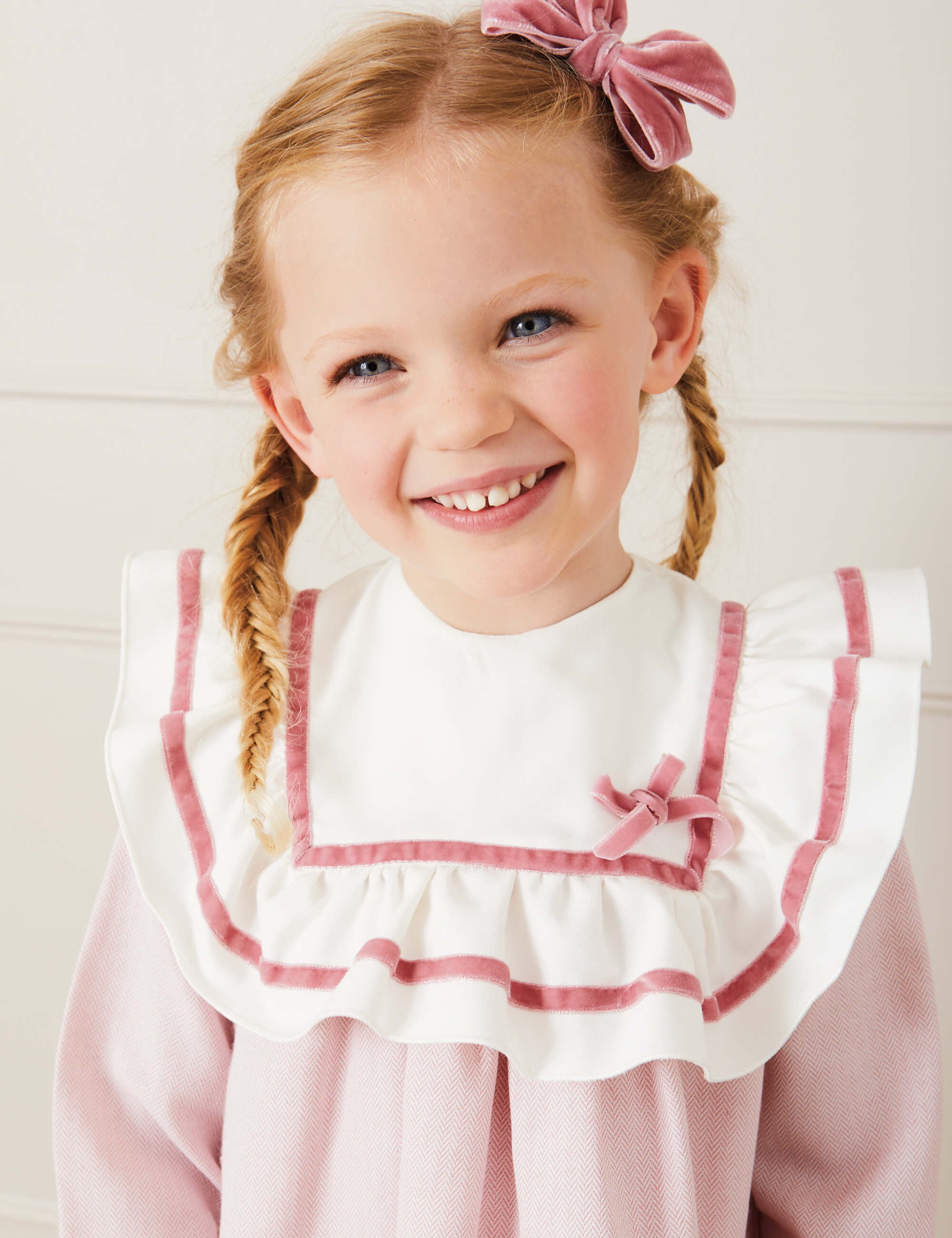 Velvet Big-Bow Clip in Pink Hair Accessories  from Pepa London
