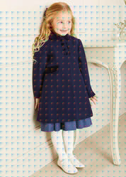 Single Breasted Scallop Detail Coat In Navy (12mths-10yrs) COATS  from Pepa London