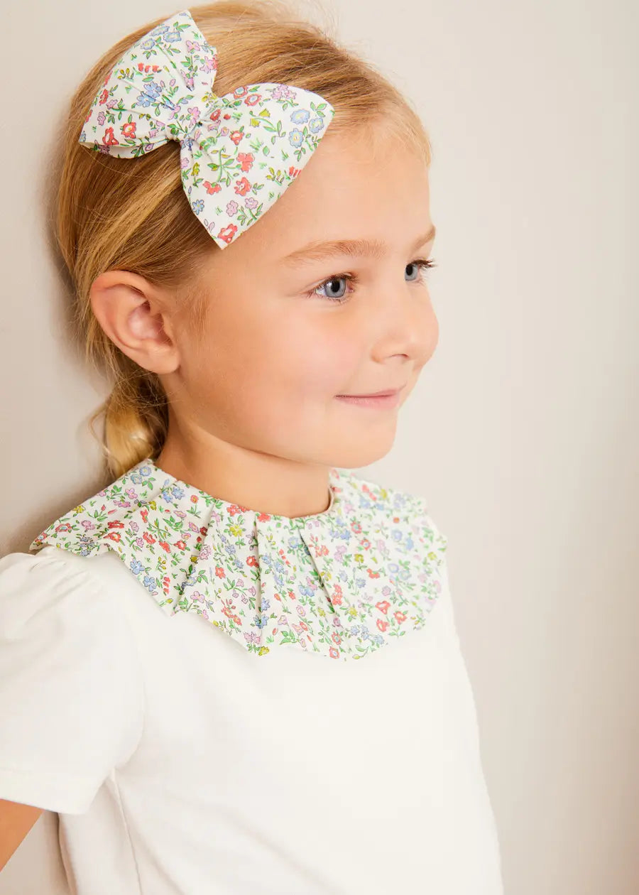 Cordelia Floral Medium Bow Clip in Pink Made with Liberty Fabric HAIR ACCESSORIES from Pepa London