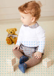 Check Peter Pan Collar Long Sleeve Bodysuit In Beige (1mth-2yrs) TOPS & BODYSUITS  from Pepa London