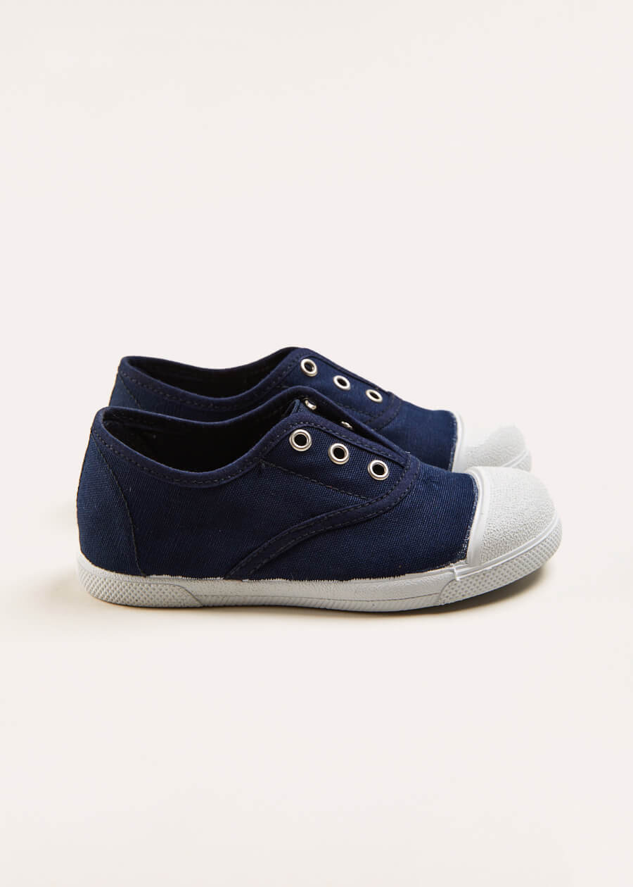 Canvas Plimsolls in Navy (20-35EU) Shoes from Pepa London