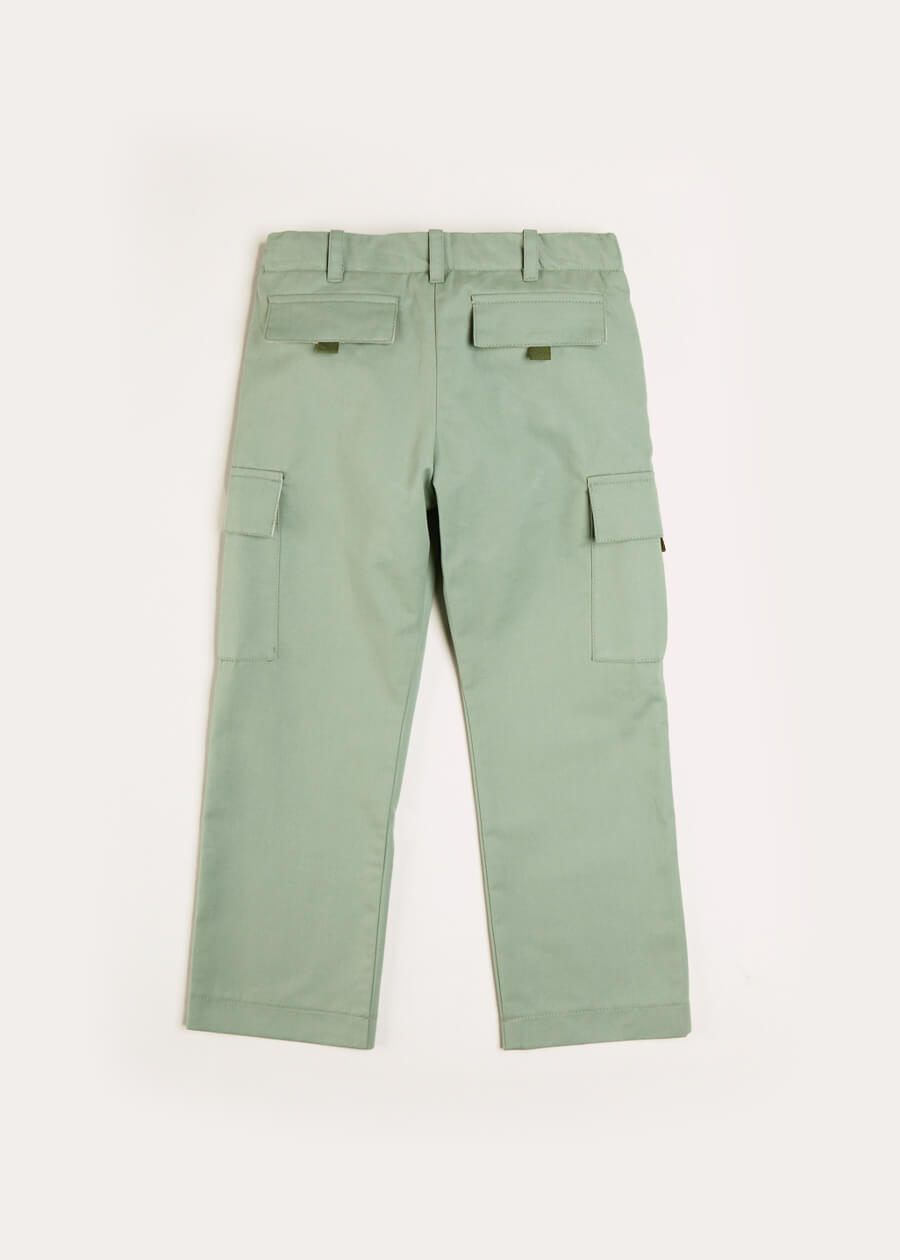Cargo Pocket Trousers in Green (4-10yrs) Trousers  from Pepa London