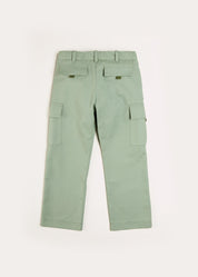 Cargo Pocket Trousers in Green (4-10yrs) Trousers  from Pepa London