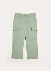 Cargo Pocket Trousers in Green (4-10yrs) Trousers  from Pepa London