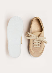 Lace Up Plimsolls in Taupe (24-35EU) Shoes from Pepa London