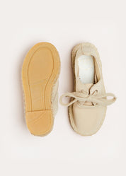 Suede Lace-up Espadrilles in Beige (24-35EU) Shoes from Pepa London