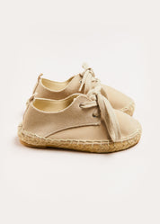 Suede Lace-up Espadrilles in Beige (24-35EU) Shoes from Pepa London