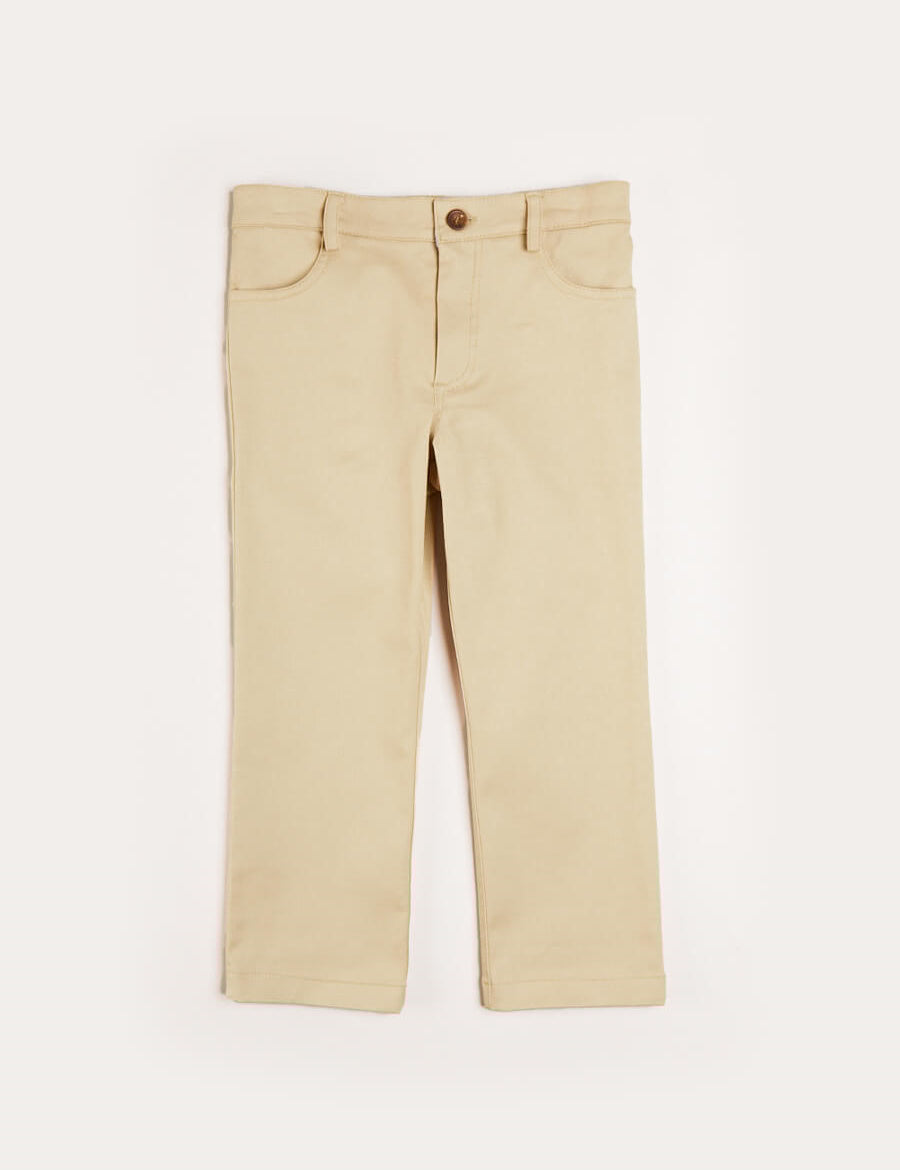 Plain Five Pocket Chino Trousers in Camel (4-10yrs) Trousers  from Pepa London