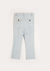 Plain Light Linen Suit Trousers in Blue (4-10yrs) Trousers  from Pepa London