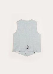 Plain Light Linen Vest in Blue (4-10yrs) Coats  from Pepa London