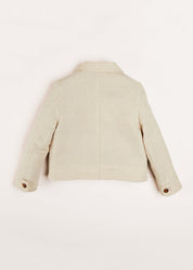 Polo Collar Button Down Jacket in Beige (4-10yrs) Coats  from Pepa London