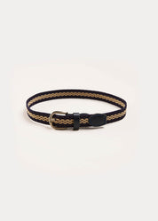 Striped Leather Braided Belt in Blue (XS-S) Belts & Braces  from Pepa London